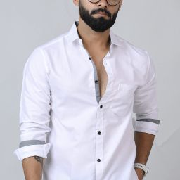 Men Regular Fit Solid Spread Collar Casual Shirt-image-79