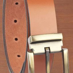 roadster Men Formal Tan Genuine Leather Belt-picture-27