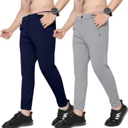 Pack of 2 Men Regular Fit Multicolor Polycotton Trousers-image-99