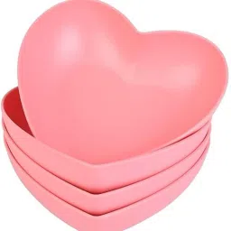 5 Pcs Unbreakable Heart Shaped Small Salad,Dinner,Chat Plate Eco-Friendly & Safe Quarter Plate-image-30