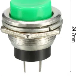 symfonia 2Pin 3Amp Momentary Green Push Button Switch Panel Mount Push Button Horn Switch Electronic Components Electronic Hobby Kit image 5