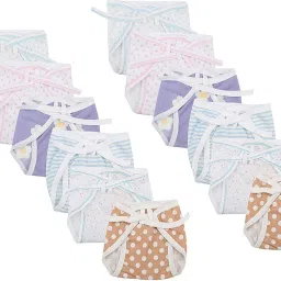 New Born Baby Single Layer Hosiery Nappy/ Indian Style/ Tying Knots Nappies/ Easily Washable & Reusable/12 Pcs(Multicolors, 0-3Months)-25