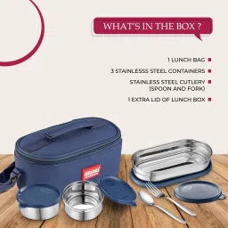 jensons Easy Meal lunch box Comes with Easy Leak Lock Container 3 Containers Lunch Box image 5