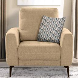 casacraft from pepperfry Portland Fabric 1 Seater Sofa in Cream Colour-picture-7