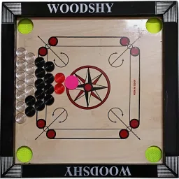 24 Coins for Kids 20 inche glossy finish 4 cm Carrom Board-image-65