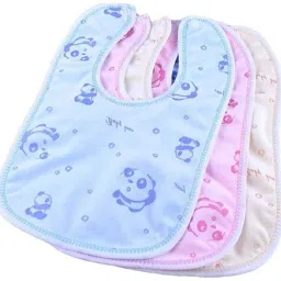 Baby Button Bibs Apron for Feeding and Drooling Cute Animated Print with Tich Button Double Layered Waterproof (Pack of 3)-12