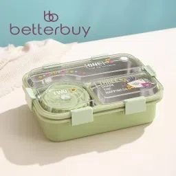 Rectangle 3D Embossed 100% leakproof 3 Containers Lunch Box-image-2