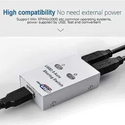 RuhZa USB 2.0 Sharing Switch, 2 Ports Auto Printer Sharing Switch Hub Box, Auto Printer Scanner External for Printer Scanner PC Computer Peripherals Laptop Accessory-8