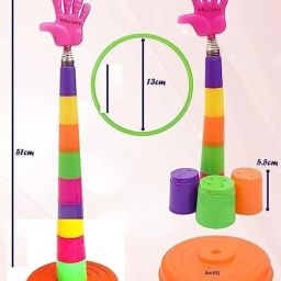 amtiq 2 in 1 Ring Toss Game | Shape Sorter Color Recognition Aim and Strike Game image 2