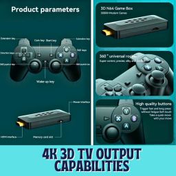 GROZA Wireless TV 3D M33 Game Stick 2.4G 4K Output Support 45 emulators, 30k + Games 30k+Games GB with Action, Adventure, Fighting, Racing-image-77