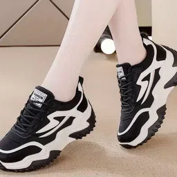 Fabbmate Light Weight Thick Heel Sneakers for Women Sports Shoes Sneakers For Women-picture-37