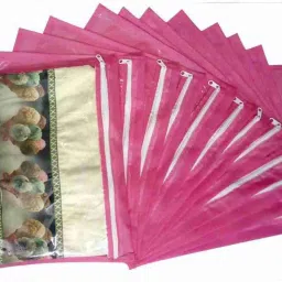 Tiarakrafts Saree Cover/Suit Cover/Cloths cover Pink Set Of Poly-canvas Laundry Bag-picture-42