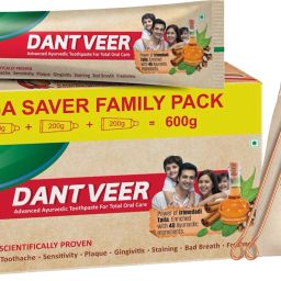 Oral Care Combo: Dantveer Toothpaste + Copper Tongue Cleaner (Pack of 2) Toothpaste-61