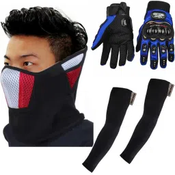 1 Pair Arm Sleeves, 1 Face Mask, 1 Pair Gloves -XL size Combo-image-87