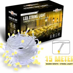 40 LEDs 15 m Beige Steady String Rice Lights-6