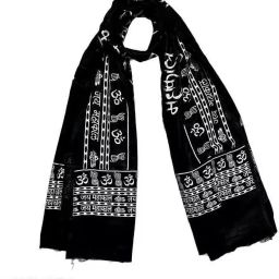 Printed Pure Cotton Men Black Fancy Scarf, Scarf, Stole, Faux Turtleneck Neck Cover-36