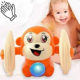 jaitoys Dancing Monkey for Kids Rolling Toy with Voice Control Light and Sound Sensor image 2