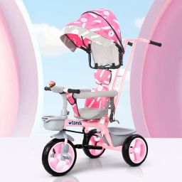 Kids tricycle with canopy & parental control | Baby cycle with safety guard 12 T (inch) Road Cycle-image-42