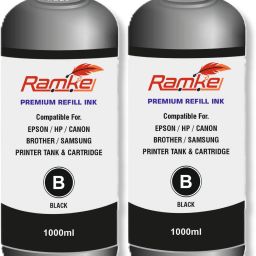 RAMKE Refill Ink For 001,L3200,L3210,L3211,L3215,L3216 Printer. 1000ml 2 Black - Twin Pack Ink Bottle-image-64
