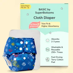 Reusable Cloth Diaper for Babies|Adjustable & Washable|3M-3Y|With Dry Feel Pad-35