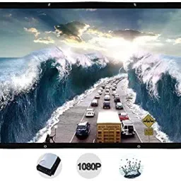 Moiz 100 Inches Diagonal, 16:9 Aspect Ratio, 87" x 49" 1.2 Gain, Black Coated From Back Side, Supports UHD-3D-4K-8K Technology Universal Eyelets Type Foldable Projector Screen (Width 221 cms x 125 cms Height) Projector Screen (Width 221 cm x 125 cm Height) image 4