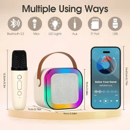 REEPUD K12 Speaker Machine Bluetooth-Compatible Wireless Karaoke Mic Speaker with RGB 5 W Bluetooth Speaker image 4