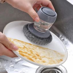Tar Brush Dish Cleaning Brush Liquid soap Dispenser, TB1 Kitchen Cleaning Tool Handle Scratch Brush-47
