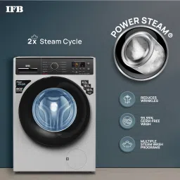 ifb 6.5 kg with Steam Wash, Aqua Energie, Anti-Allergen Fully Automatic Front Load with In-built Heater Silver image 2