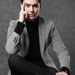 Men Checkered Single Breasted Casual Blazer-image-37