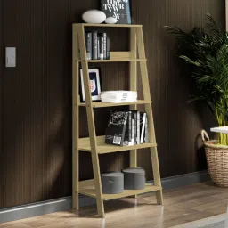 Ladder Shelf Engineered Wood Open Book Shelf-image-36