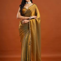 Embellished Bollywood Tissue, Silk Blend Saree-image-44