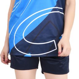 Women Printed Round Neck Polyester Blue T-Shirt-image-3