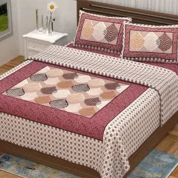 144 TC Cotton Double Jaipuri Prints Flat Bedsheet-picture-2