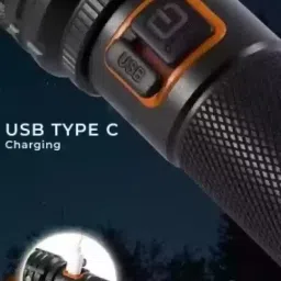 zeno volt 035 Rechargeable Powerful Bright Black 5 Mode Torch Waterproof Long Focus Torch image 3