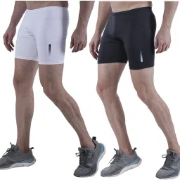 Solid Men White, Grey Tights-image-25