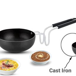 Heavy Base Iron Tadka Pan 12 cm diameter 0.4 L capacity-2