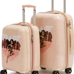 yayavar Hard Body Set of 2 Luggage 8 Wheels - Wonder Girl OFFICIAL MERCHANDISE KIDS TROLLEY (5 Years International Warranty) - Pink-picture-13