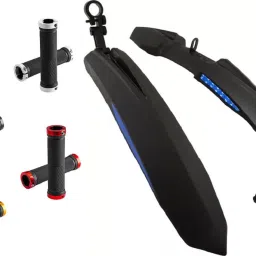 Front & Rear Mudguard with Reflective Tape and Any 1 Handle Grip Full Length Front & Rear Fender-0