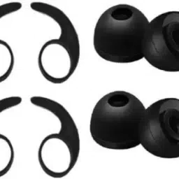 YTM Silicone Eartips For Rockerz 255 (Pack Of 8 Black ) In The Ear Headphone Cushion In The Ear Headphone Cushion-image-58