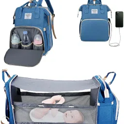 Diaper Bag/Backpack Foldable Large Capacity, Waterproof-Black Diaper Bag-image-59