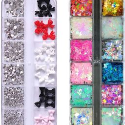 1 Set Multi Bow Grid and 1 Set Butterfly Grid Nail Art-image-88