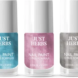 Marvellous Metallics Nail Paint-12 Chemical-free- Pack of 3 Blue,Pink,Grey-image-27