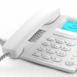 F1+GSM FIXED WIRELESS PHONE (WHITE) Corded Landline Phone with Answering Machine-47