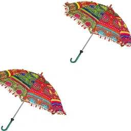 Colorful Design Rajasthani Umbrella For Photo Home & wedding Decor-(Pack of-2) Umbrella-22