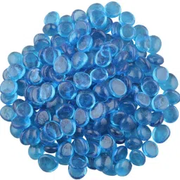 Decorative Polished Round Smooth Glass Pebbles For Home Landscape Aquarium Fish Tanks Outdoor Garden Decoration Polished (Sky Blue, 500gm) Regular Asymmetrical Marble Pebbles-image-70