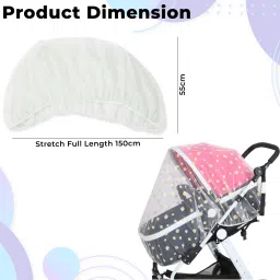 bembika Nylon Kids Washable Baby Stroller Mosquito Net The Ultimate Mosquito Net for Kids Baby Strollers Net Mosquito Net image 3