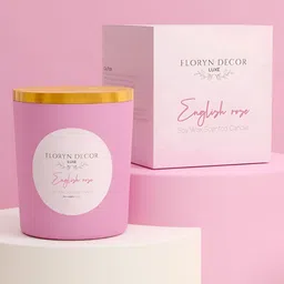 Floryn Decor Pink 3 pieces Rose Scented Soy Wax Jar Candle-image-4