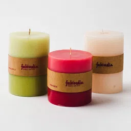 Fabindia Green Apple Pillar Candle-image-71