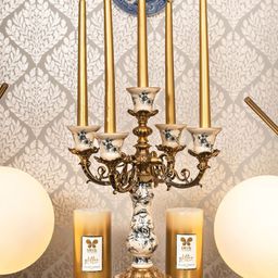 Iris Gold Toned Lacquered Glitter Candle-image-7