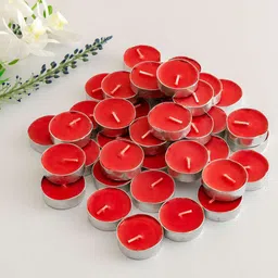 Aromatic Fables Red 50-Pieces Rose Scented Tealight Candles-picture-37